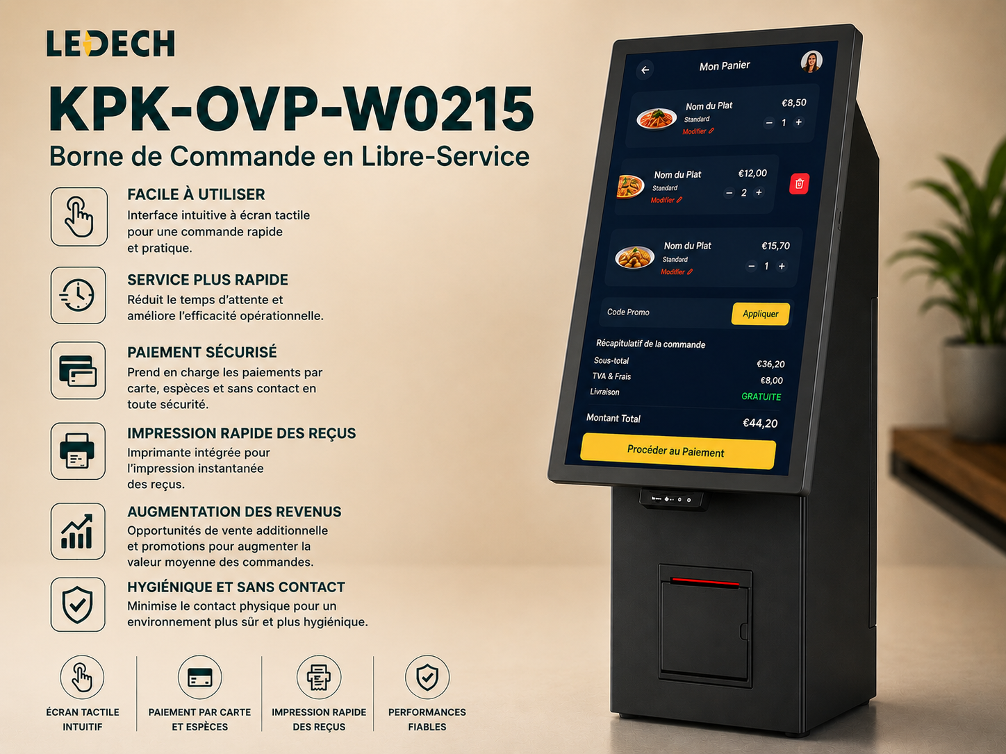 Sayfa blok bornes de commande restaurant